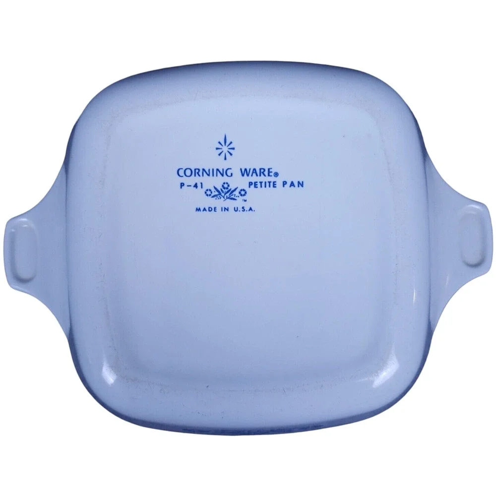 Vintage Corning Ware Blue Cornflower Petite Casserole Pan P-41 Missing Lid EUC